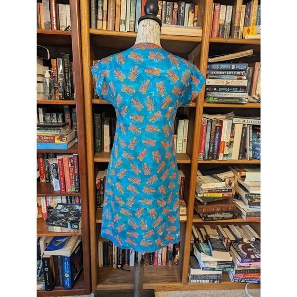 Animapop Women’s Medium Reversible Floral Colorblock Lobster Kimono Midi Dress - Picture 3 of 10